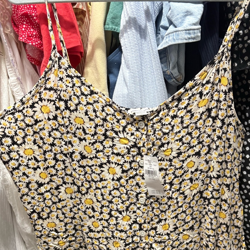 American Eagle Daisy Button Up Mini Dress XXL NWT